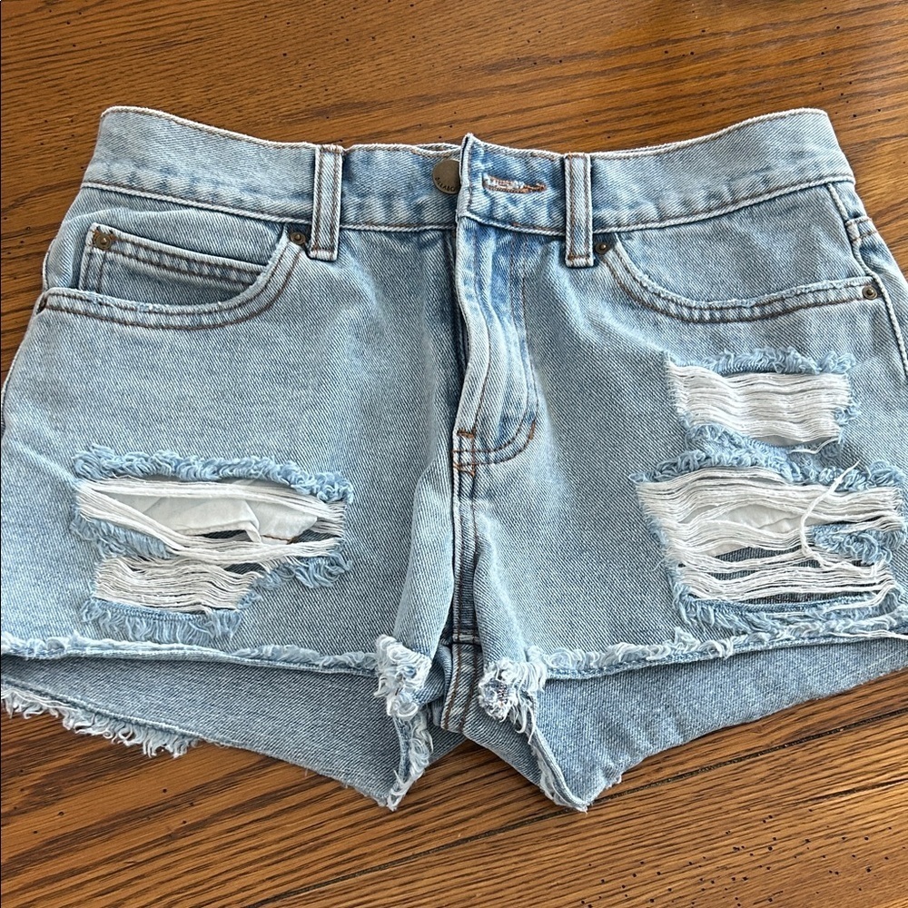 Billabong Light Blue Distressed Jean Shorts